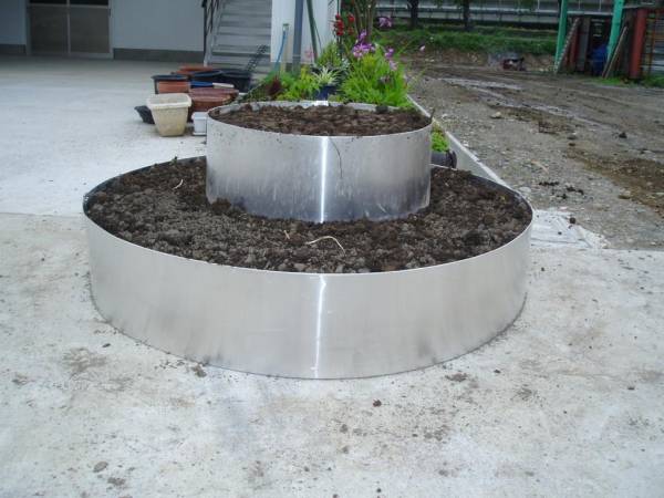 アルミ製 円形花壇枠 大型プランター 家庭菜園用 屋上緑化 A90