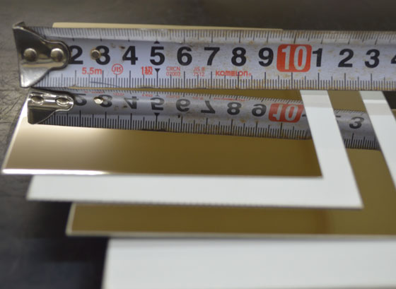 ステンレス板片面#700研磨品(0.6～3.0mm厚)の(600ｘ300～100ｘ100mm)定