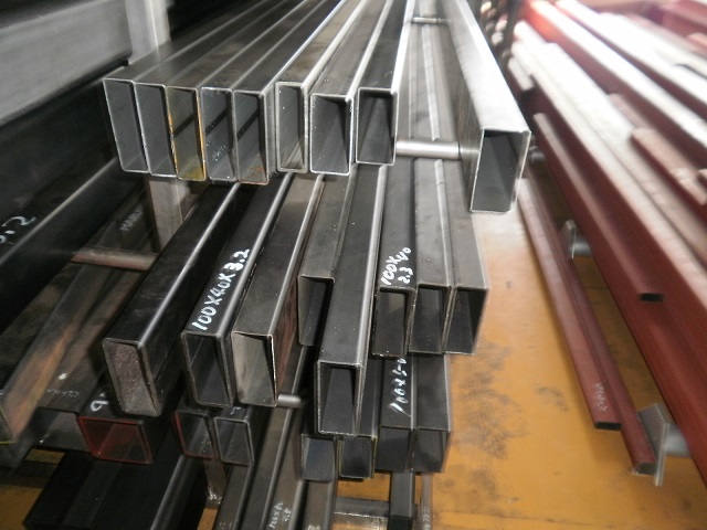 鉄 平角パイプ(長方形)鋼管材 各品形状の(1000～100mm)各定寸長での