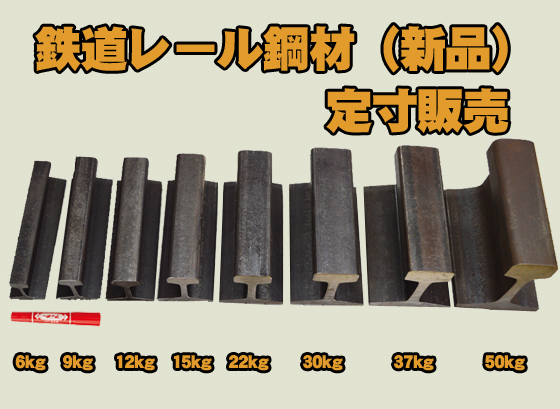 鉄道 線路レール鋼材 新品(6～50kg/m) 各形状 (300/200/100/50/10mm)各