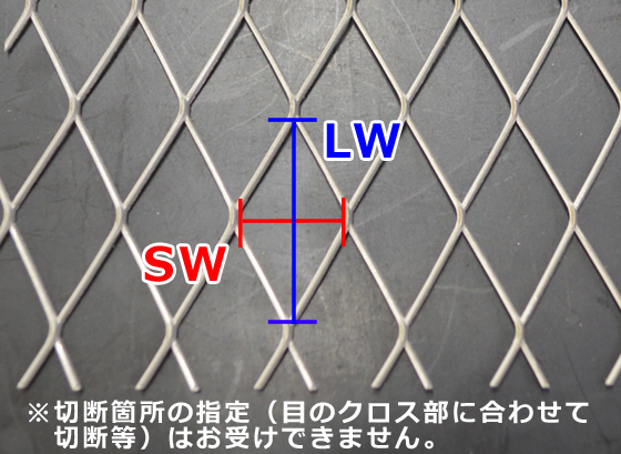 ステンレス エキスパンドメタル SUS304 (各種形状)の(1000ｘ500